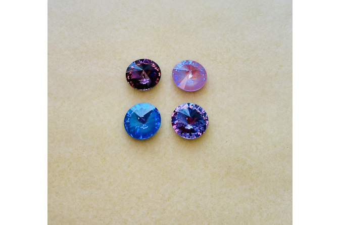 Round Stones 14mm Iris_Lavender_Ocean_Violet(4 Color_B)$42